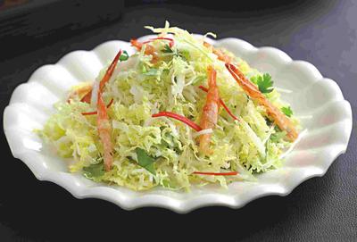 菜心拌虾干